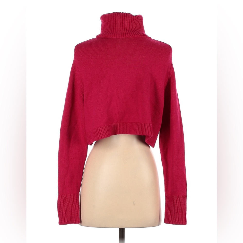 Pink Cropped Zara Turtleneck Sweater